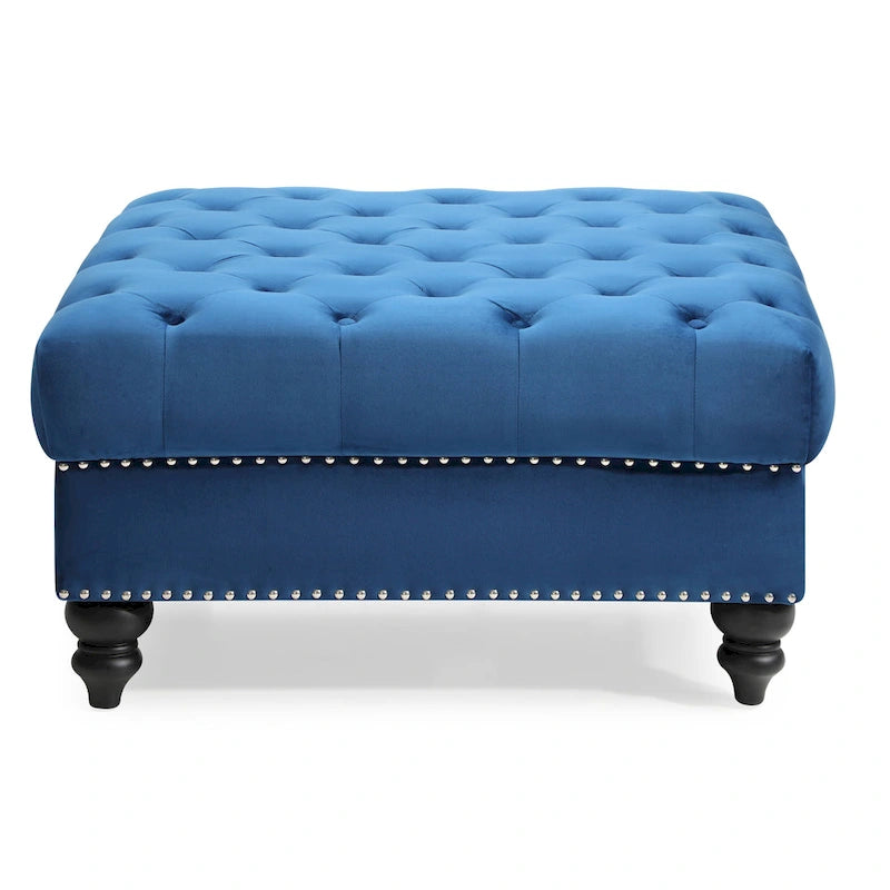 Nola Velvet Tufted Oversized Ottoman 5