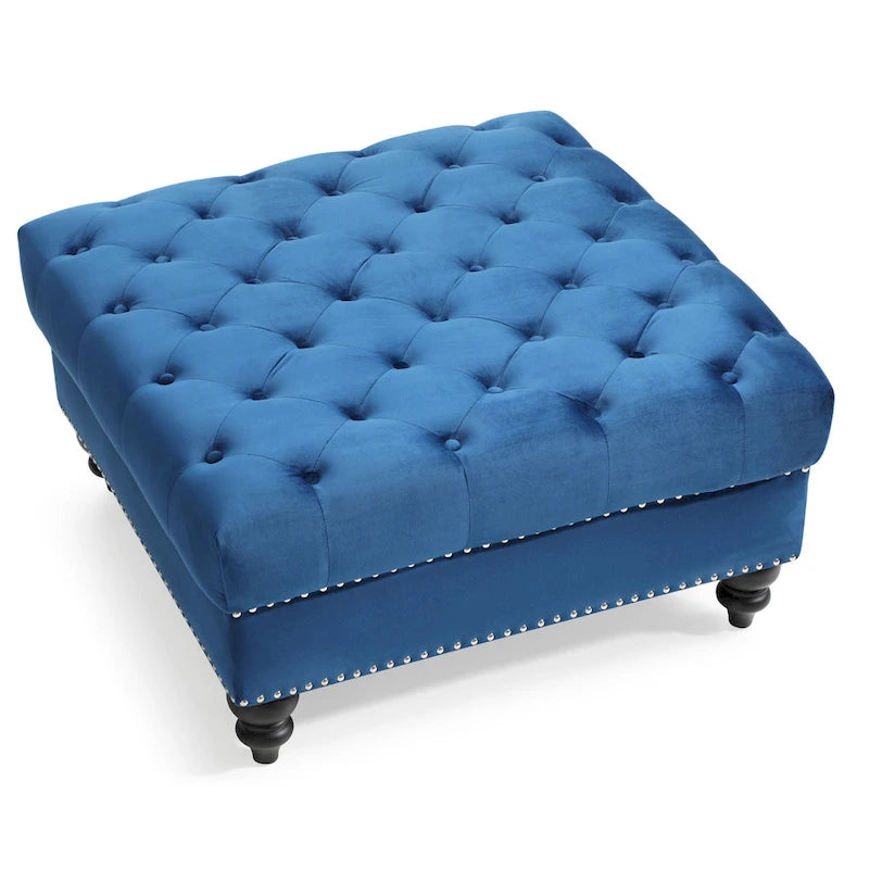 Nola Velvet Tufted Oversized Ottoman 6