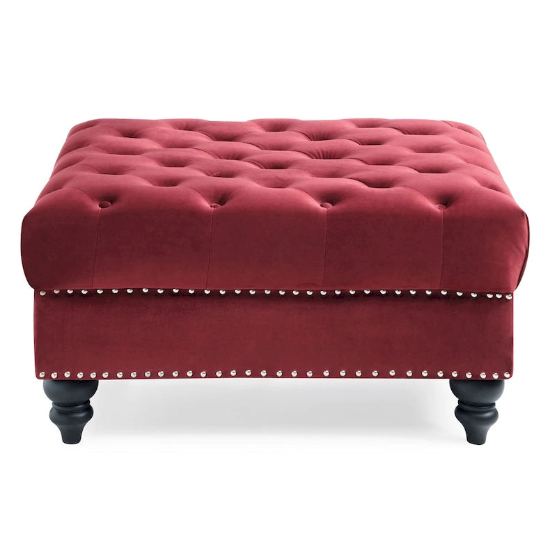 Nola Velvet Tufted Oversized Ottoman 11