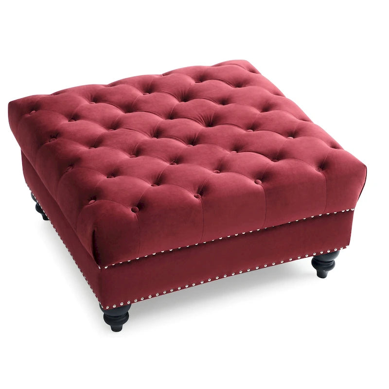 Nola Velvet Tufted Oversized Ottoman 12