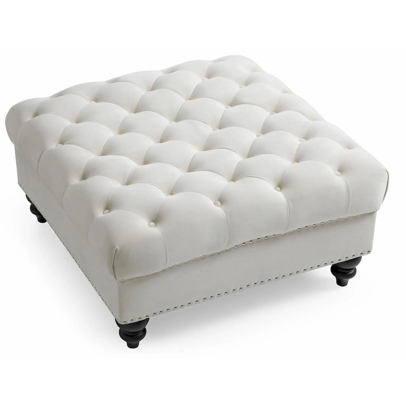 Nola Velvet Tufted Oversized Ottoman 16