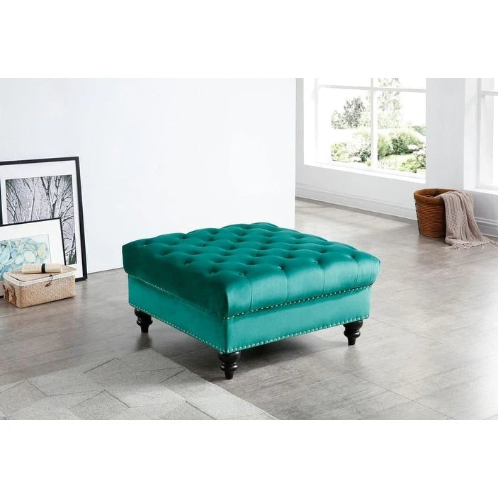 Nola Velvet Tufted Oversized Ottoman 18