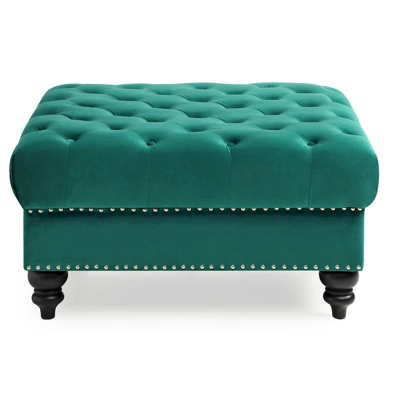 Nola Velvet Tufted Oversized Ottoman 19