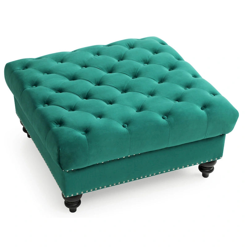 Nola Velvet Tufted Oversized Ottoman 20