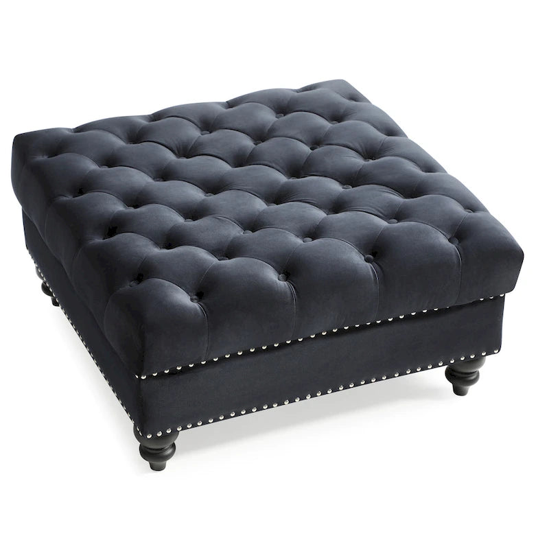 Nola Velvet Tufted Oversized Ottoman 24