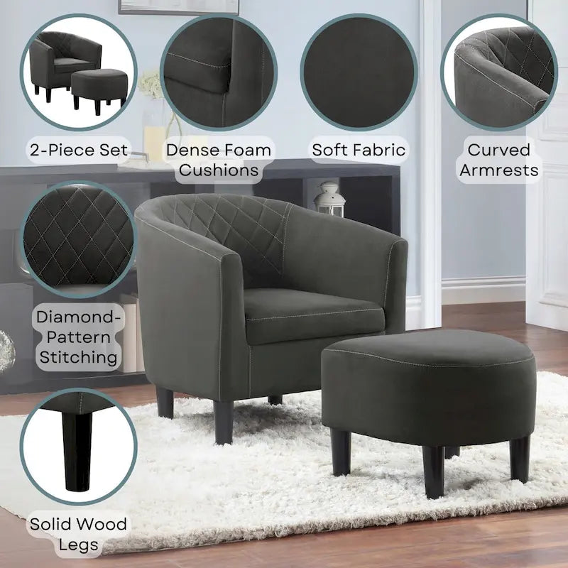 Convenience Concepts Sedia d'accento con pouf Roosevelt Take a Seat 3