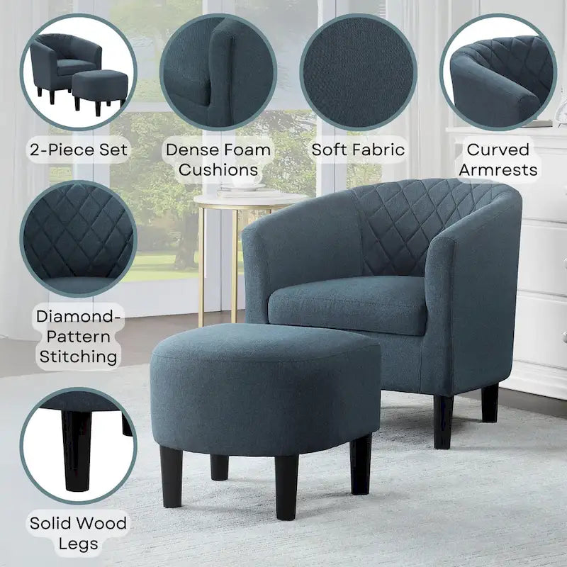 Convenience Concepts Sedia d'accento con pouf Roosevelt Take a Seat 11