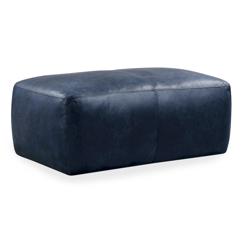 Poly & Bark Denver Leather Ottoman - Full Grain Genuine Italian Leather 37