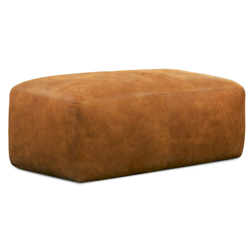 Poly & Bark Denver Leather Ottoman - Full Grain Genuine Italian Leather 39