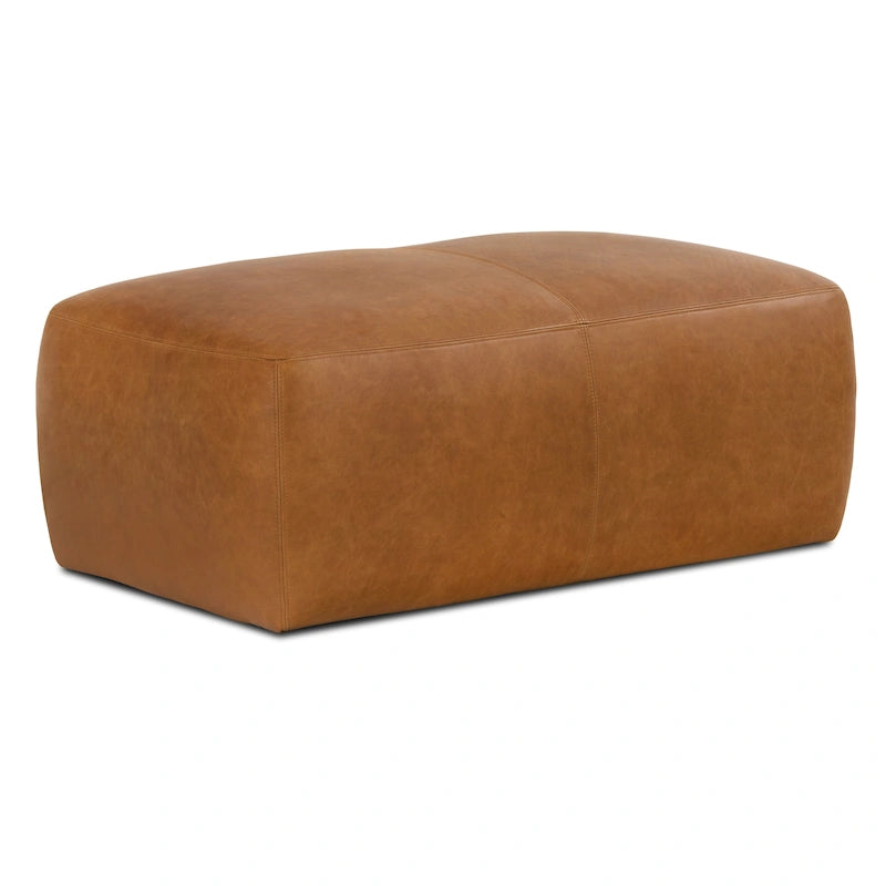Poly & Bark Denver Leather Ottoman - Full Grain Genuine Italian Leather 40