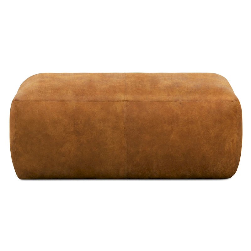 Poly & Bark Denver Leather Ottoman - Full Grain Genuine Italian Leather 3