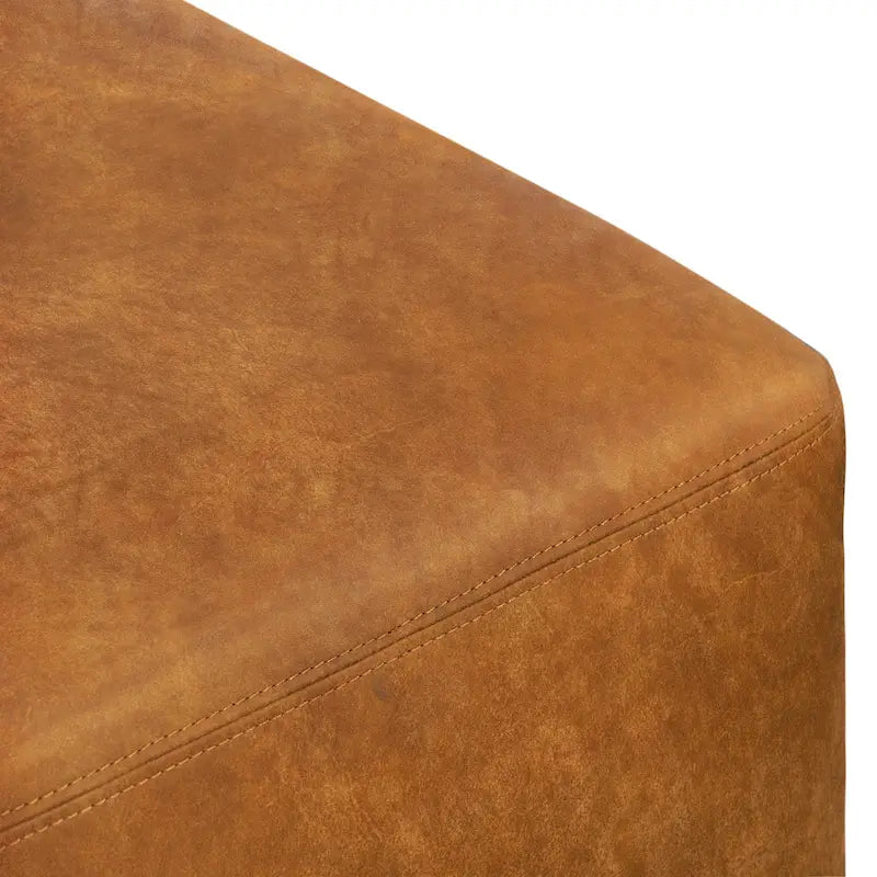 Poly & Bark Denver Leather Ottoman - Full Grain Genuine Italian Leather 6