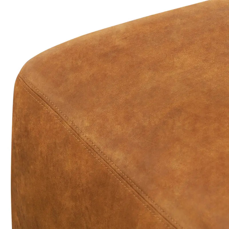 Poly & Bark Denver Leather Ottoman - Full Grain Genuine Italian Leather 7