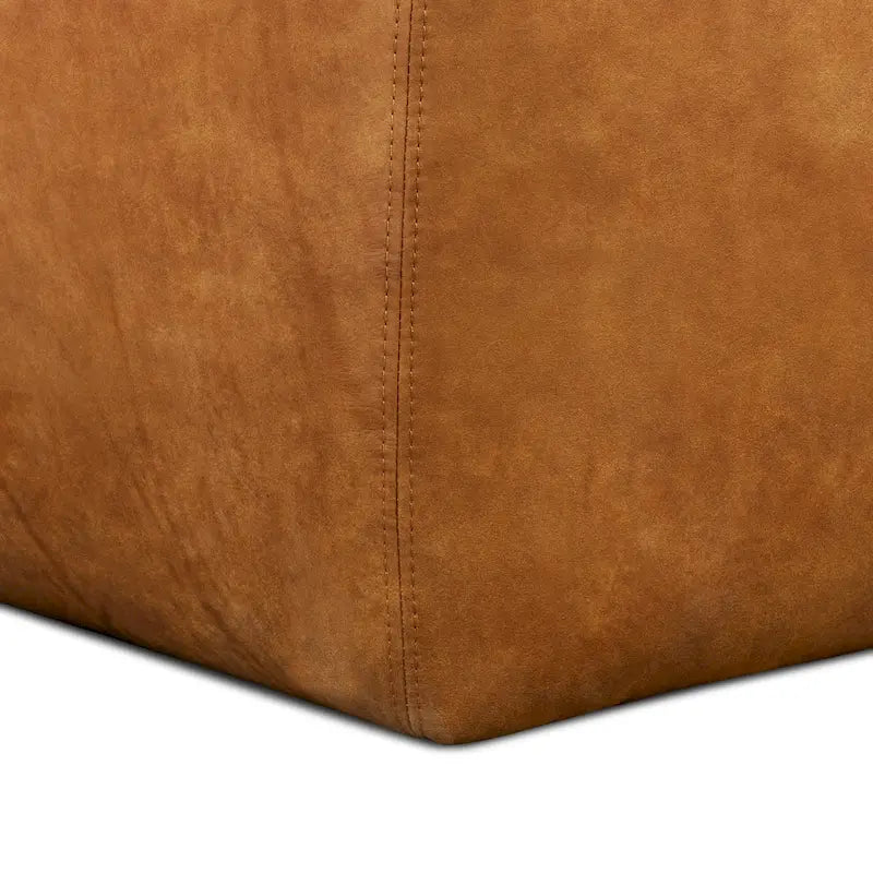 Poly & Bark Denver Leather Ottoman - Full Grain Genuine Italian Leather 9