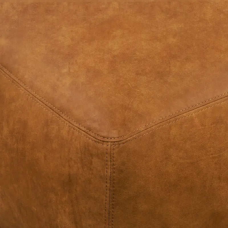 Poly & Bark Denver Leather Ottoman - Full Grain Genuine Italian Leather 10