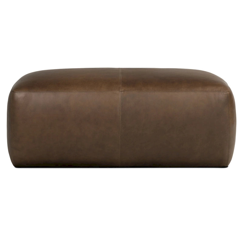 Poly & Bark Denver Leather Ottoman - Full Grain Genuine Italian Leather 13