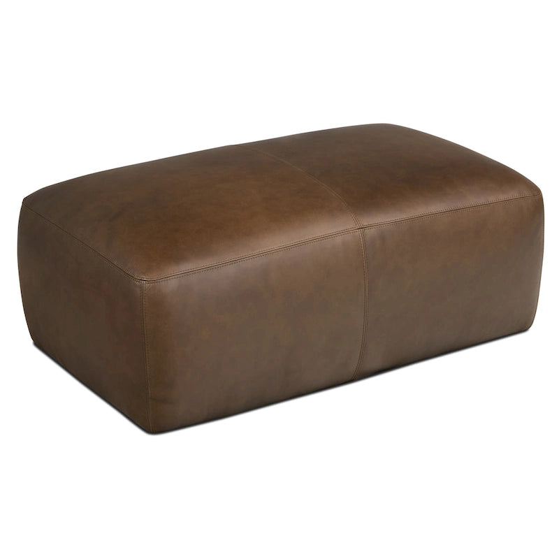 Poly & Bark Denver Leather Ottoman - Full Grain Genuine Italian Leather 14
