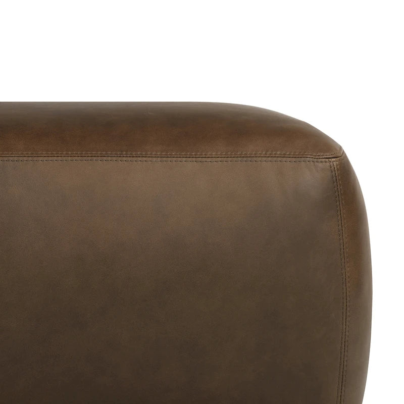 Poly & Bark Denver Leather Ottoman - Full Grain Genuine Italian Leather 18