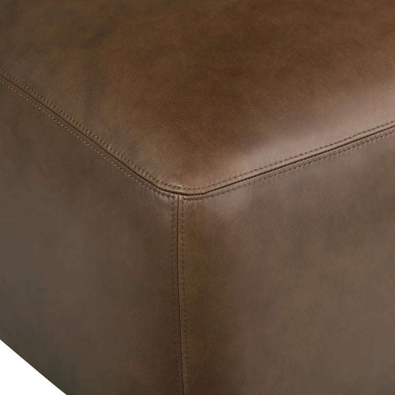 Poly & Bark Denver Leather Ottoman - Full Grain Genuine Italian Leather 19