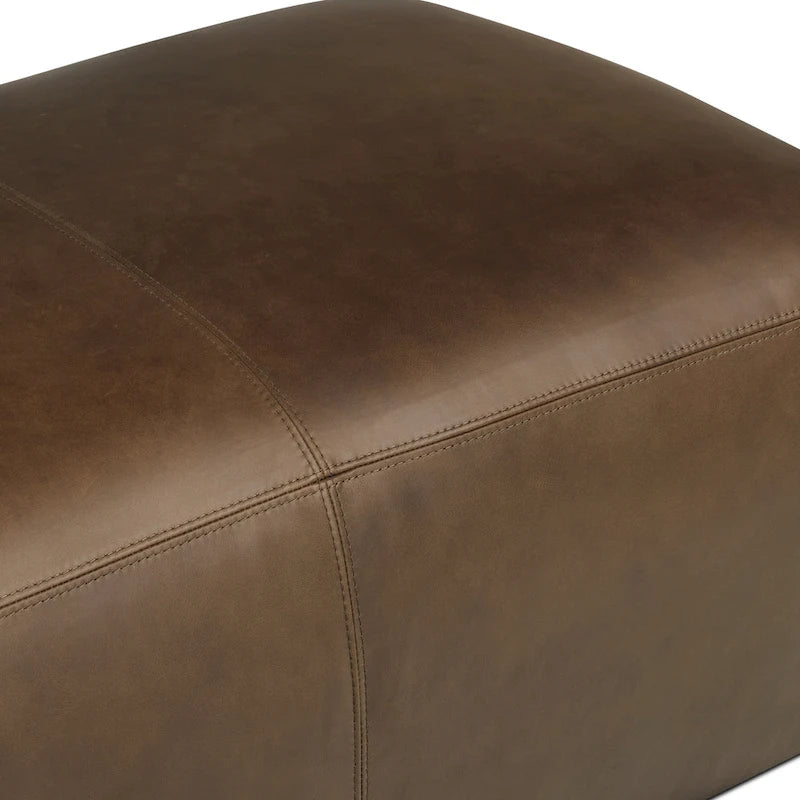 Poly & Bark Denver Leather Ottoman - Full Grain Genuine Italian Leather 20