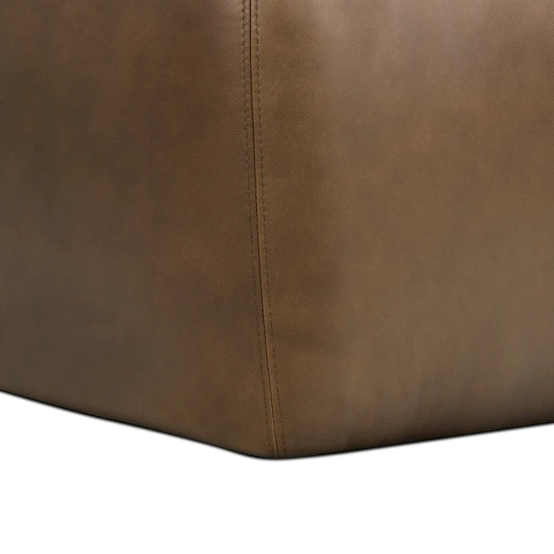 Poly & Bark Denver Leather Ottoman - Full Grain Genuine Italian Leather 21