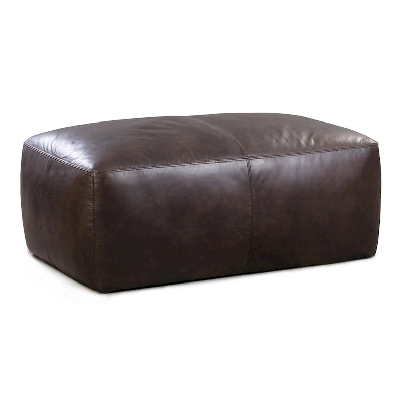 Poly & Bark Denver Leather Ottoman - Full Grain Genuine Italian Leather 24