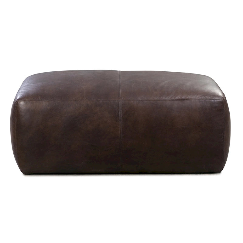 Poly & Bark Denver Leather Ottoman - Full Grain Genuine Italian Leather 25