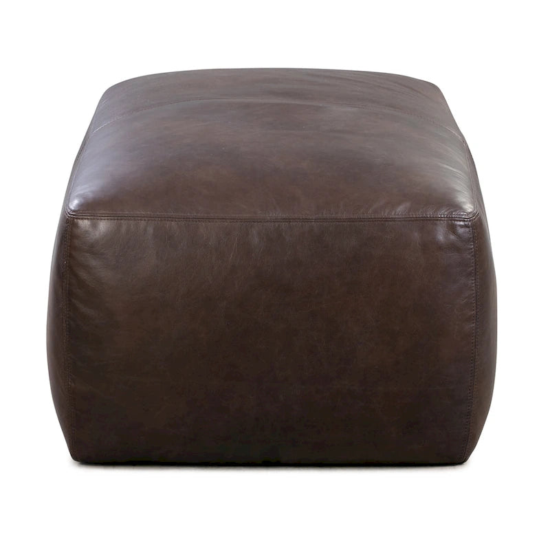 Poly & Bark Denver Leather Ottoman - Full Grain Genuine Italian Leather 26