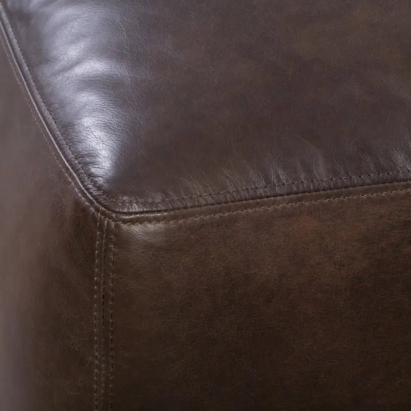 Poly & Bark Denver Leather Ottoman - Full Grain Genuine Italian Leather 28