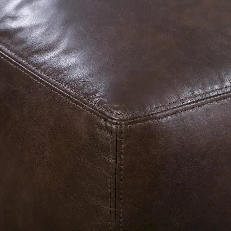 Poly & Bark Denver Leather Ottoman - Full Grain Genuine Italian Leather 29