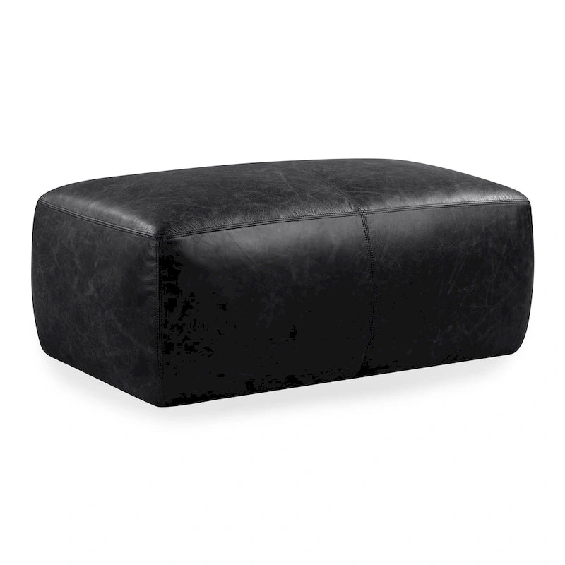 Poly & Bark Denver Leather Ottoman - Full Grain Genuine Italian Leather 33