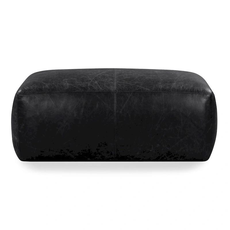 Poly & Bark Denver Leather Ottoman - Full Grain Genuine Italian Leather 34