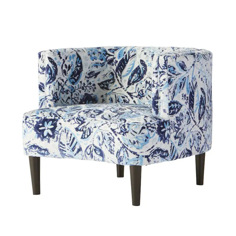 Roundhill Furniture Isla Chenille Oversized Living Room Barrel Accent Chair with Arms 7