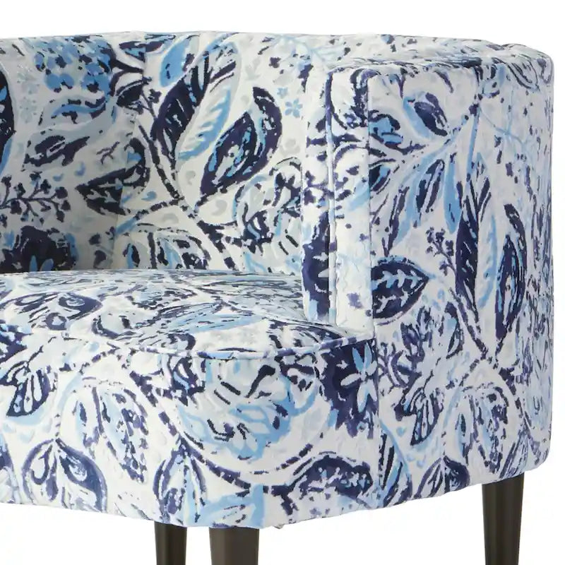 Roundhill Furniture Isla Chenille Oversized Living Room Barrel Accent Chair with Arms 8