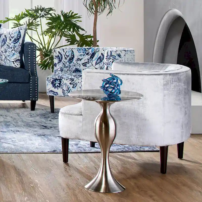 Roundhill Furniture Isla Chenille Oversized Living Room Barrel Accent Chair with Arms 13