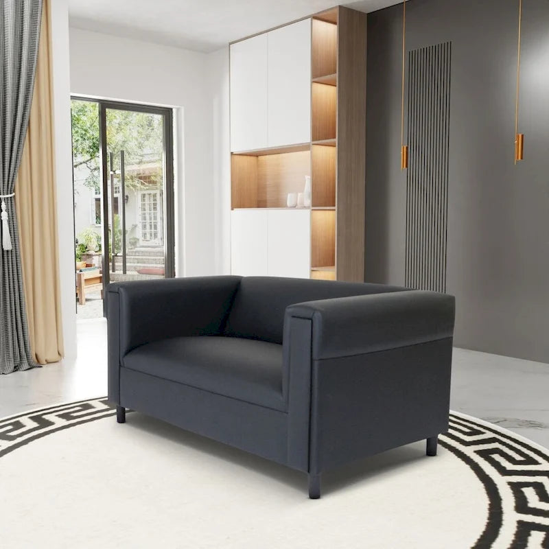 Coast to Coast Sofas Divano a Due Posti Moderno di Metà Secolo Ecopelle Struttura in Legno Massello Imbottito 5