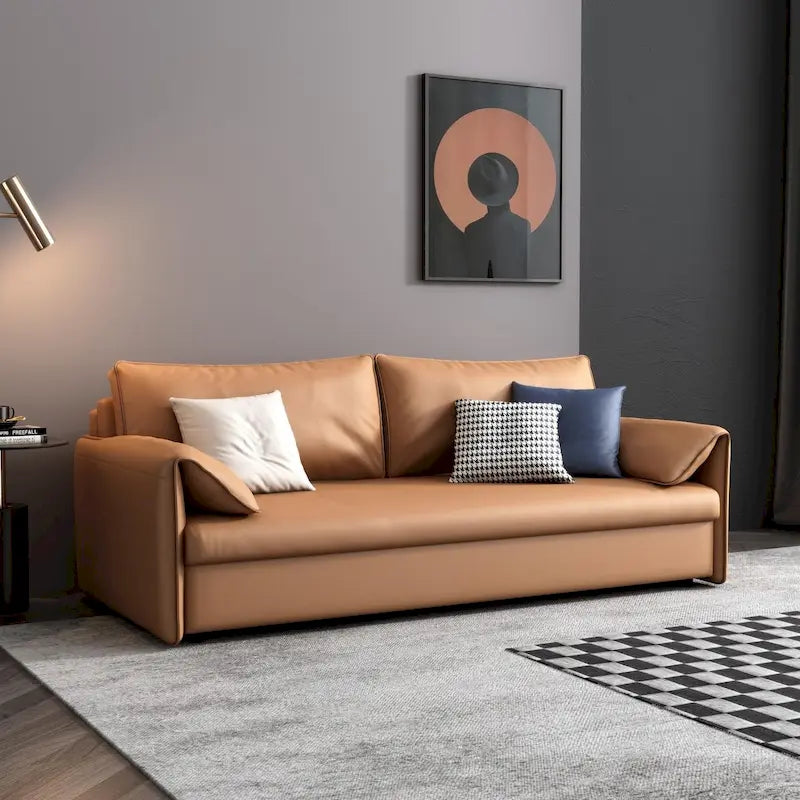 JASIWAY 65.4 Vegan Leather Sofa Bed Sleeper Sofa 15