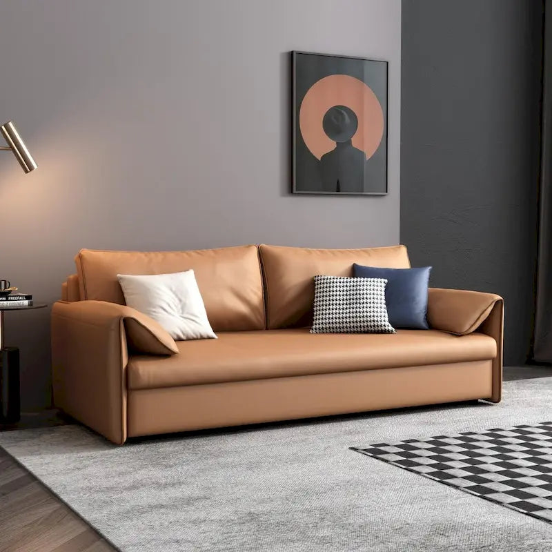 JASIWAY 65.4 Vegan Leather Sofa Bed Sleeper Sofa 4