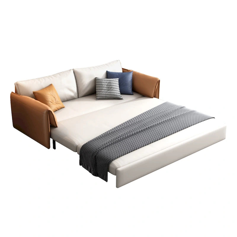 JASIWAY 65.4 Vegan Leather Sofa Bed Sleeper Sofa 11