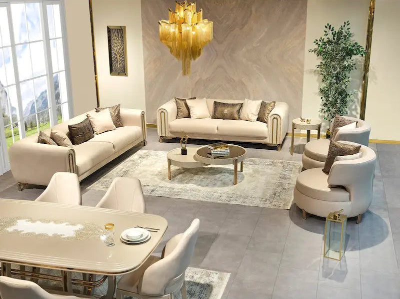 Parisle 4 Pieces Living Room Sets 2 Sofa 2 Chair 1 Coffe Table