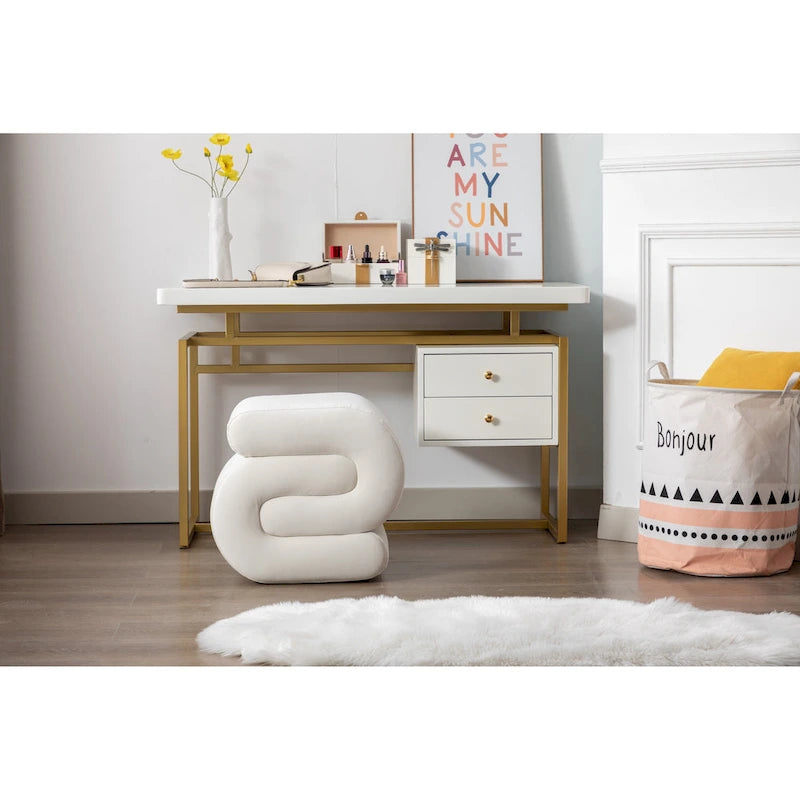 Modern S-shape Ottoman Makeup Stool Footstool for Living Room,Bedroom 13