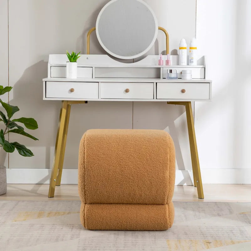 Modern S-shape Ottoman Makeup Stool Footstool for Living Room,Bedroom 22