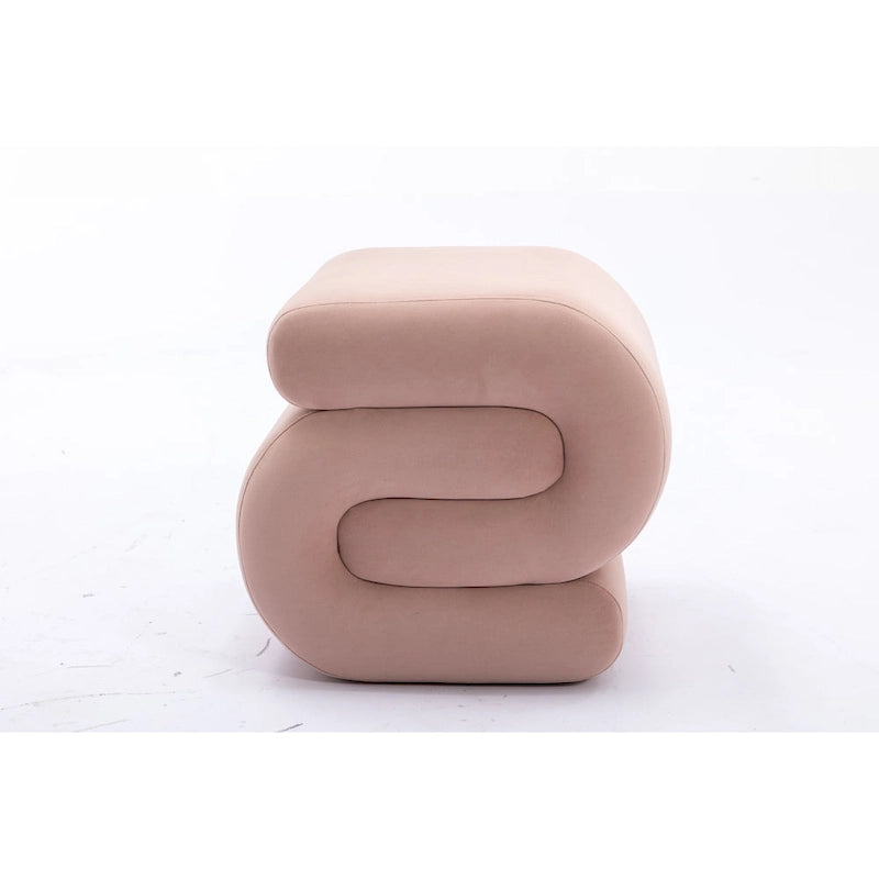 Modern S-shape Ottoman Makeup Stool Footstool for Living Room,Bedroom 26