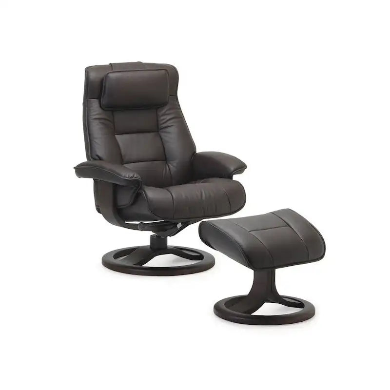 Fjords Mustang Leather Recliner and Ottoman 3