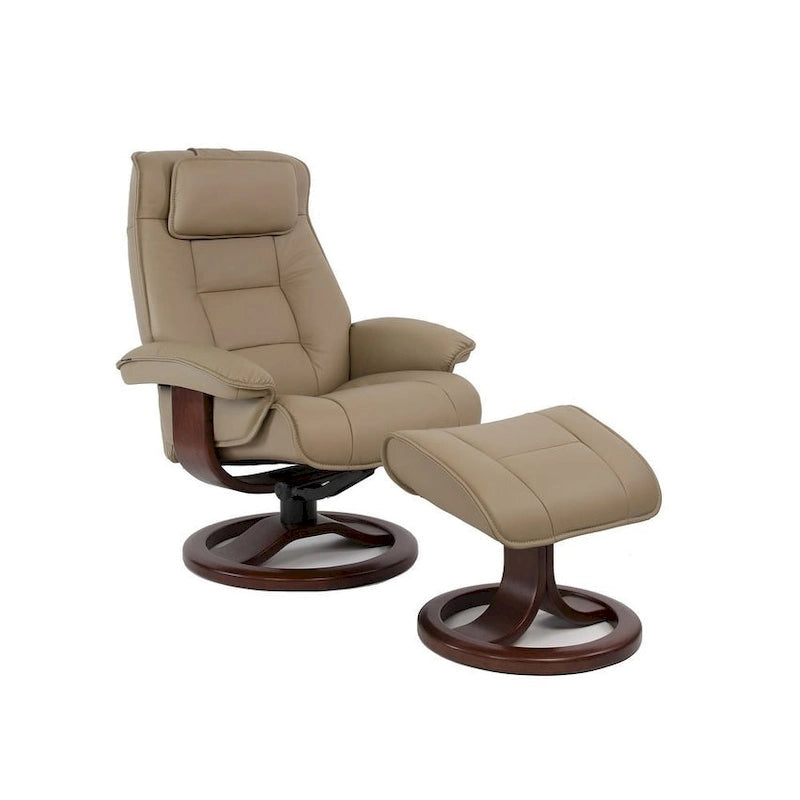 Fjords Mustang Leather Recliner and Ottoman 4