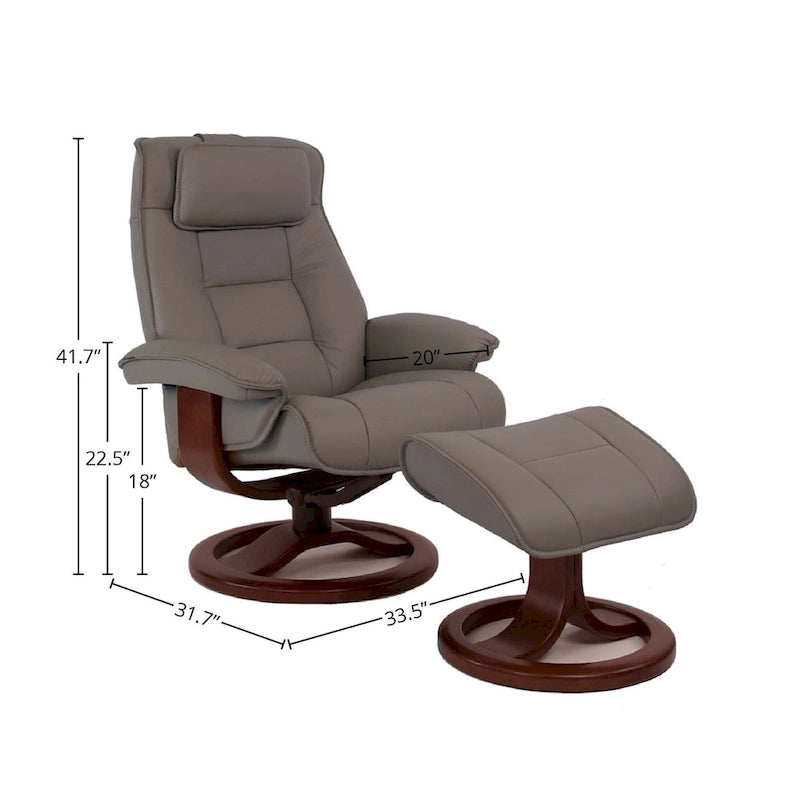 Fjords Mustang Leather Recliner and Ottoman 9