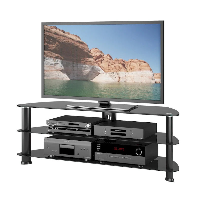Laguna Corner Satin Black TV Stand, for up to 65 TVs 3