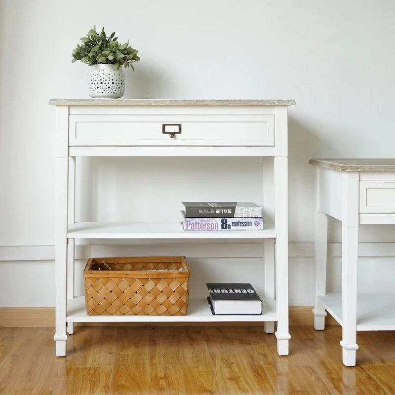 Porch & Den Gatto Accent Side End Table w/ drawers