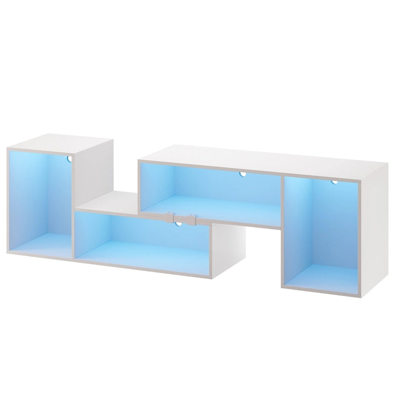 Mobile TV fai da te Moasis Modern, centro d'intrattenimento deformabile con striscia luminosa a LED 28