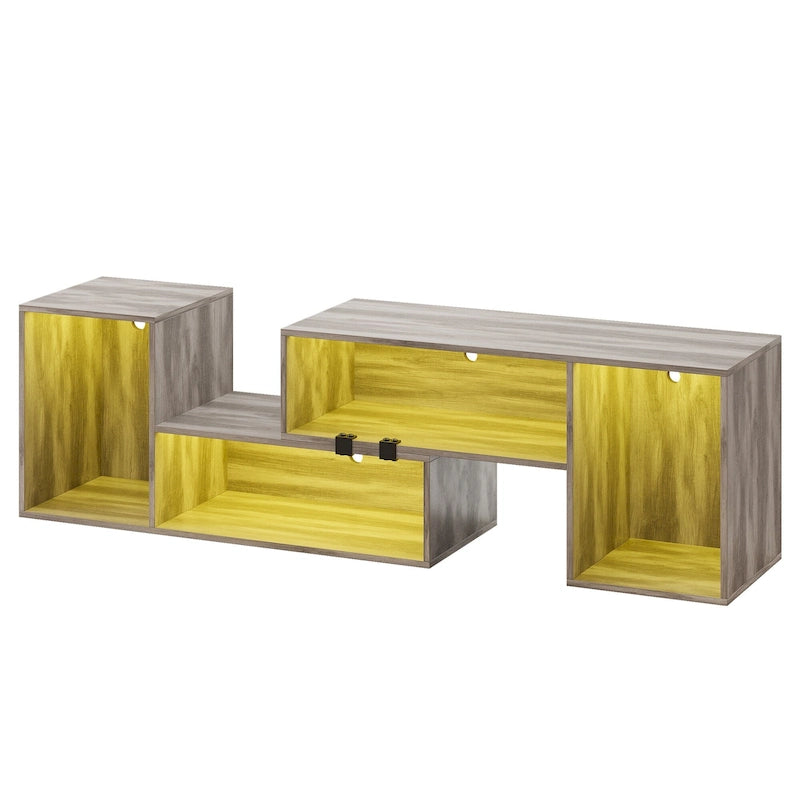 Mobile TV fai da te Moasis Modern, centro d'intrattenimento deformabile con striscia luminosa a LED 29